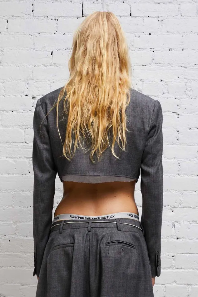 FRONT TIE CROPPED BLAZER 8211 GLEN PLAID Women R13 Jackets and Coats