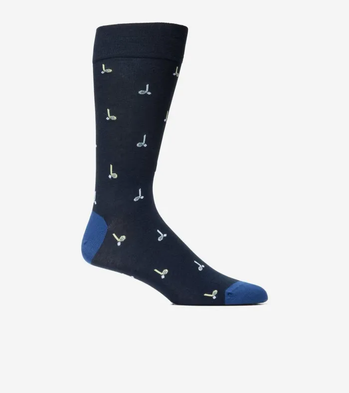 Golf Club Dress Crew Socks Navy Blue Men Cole Haan Socks