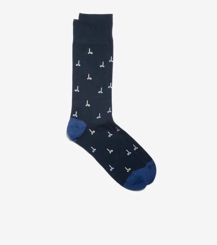 Golf Club Dress Crew Socks Navy Blue Men Cole Haan Socks
