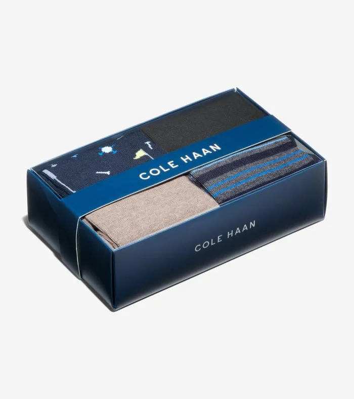 Golf Gift Box Navy Blue Assorted Men Cole Haan Socks