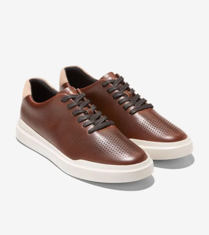 GrandPr Rally Laser Cut Sneakers Acornsesameivory Men Cole Haan Sneakers