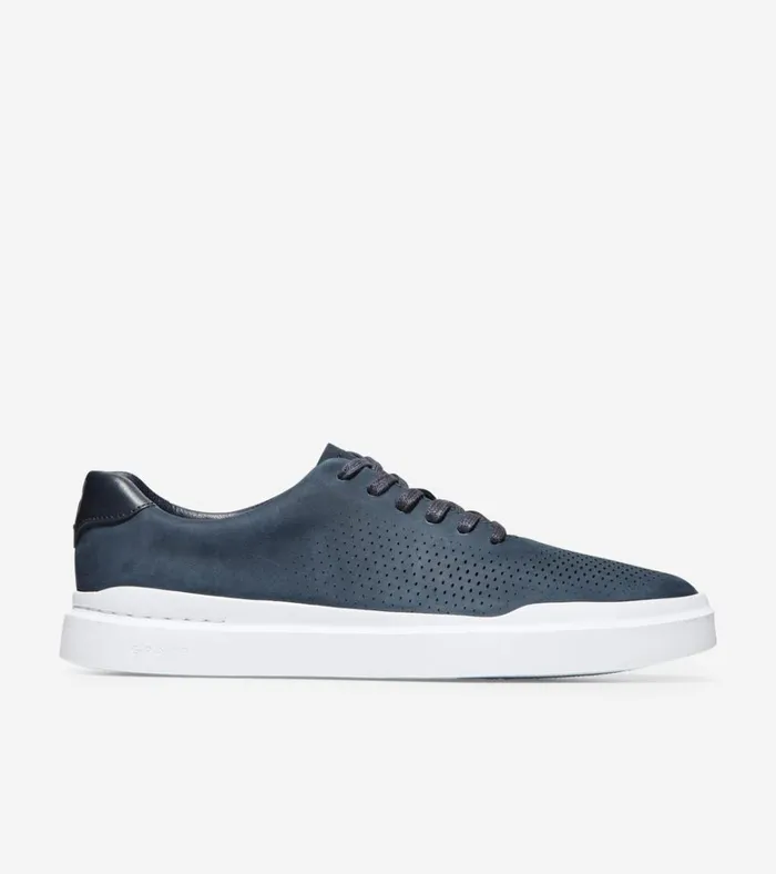 GrandPr Rally Laser Cut Sneakers Navy Nubuck Men Cole Haan Sneakers