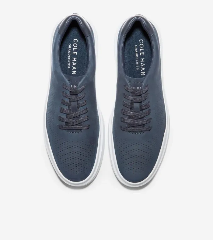 GrandPr Rally Laser Cut Sneakers Navy Nubuck Men Cole Haan Sneakers