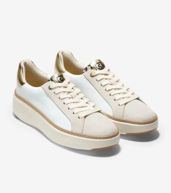 GrandPr Topspin Sneakers Optic Whitegoldleopard Print Women Cole Haan Sneakers