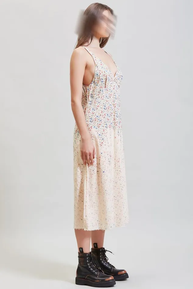 GRUNGE SLIP 8211 DIP BLEACHED BEIGE FLORAL Women R13 Dresses and Skirts GRUNGE SLIP 8211 DIP BLEACHED BEIGE FLORAL Women R13 Dresses and Skirts