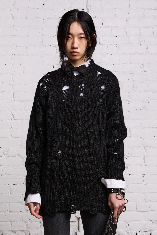 GRUNGE SWEATER 8211 BLACK GLITTER Women R13 Sweaters