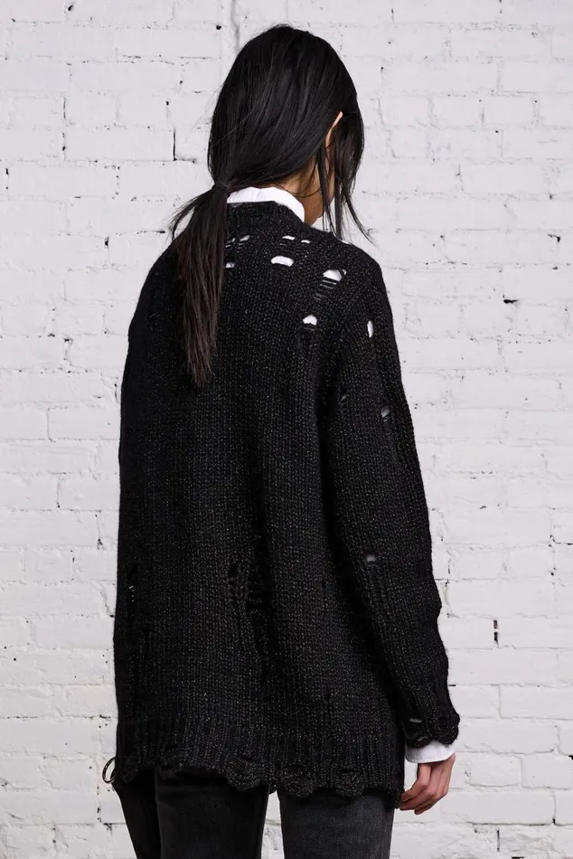 GRUNGE SWEATER 8211 BLACK GLITTER Women R13 Sweaters