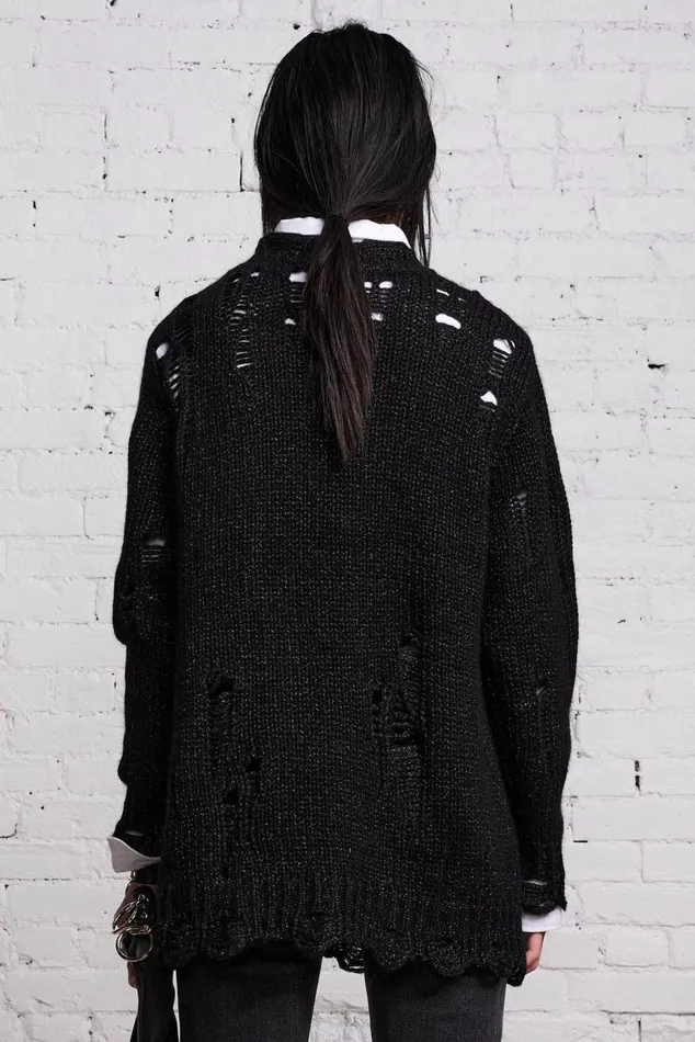GRUNGE SWEATER 8211 BLACK GLITTER Women R13 Sweaters