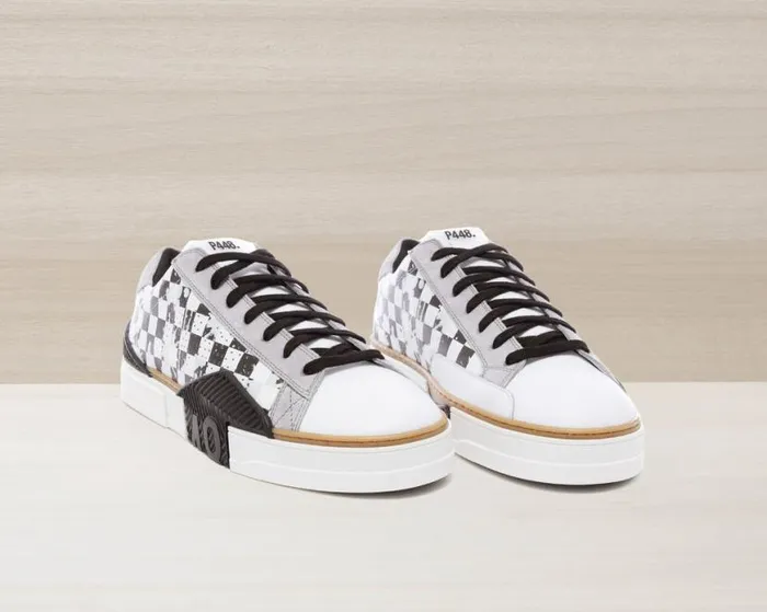 Half Pipe Stained Check Men P448 Low Tops Half Pipe Stained Check Men P448 Low Tops