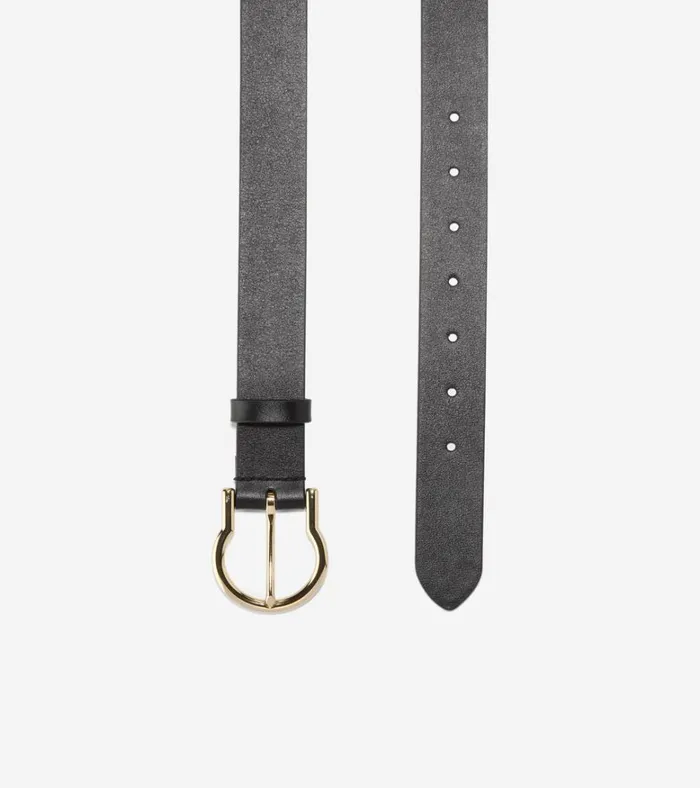 Hinged Buckle Belt Black Women Cole Haan Belts