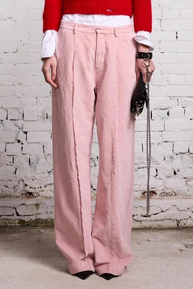 INVERTED TROUSER 8211 PINK VELVET Women R13 Pants and Shorts
