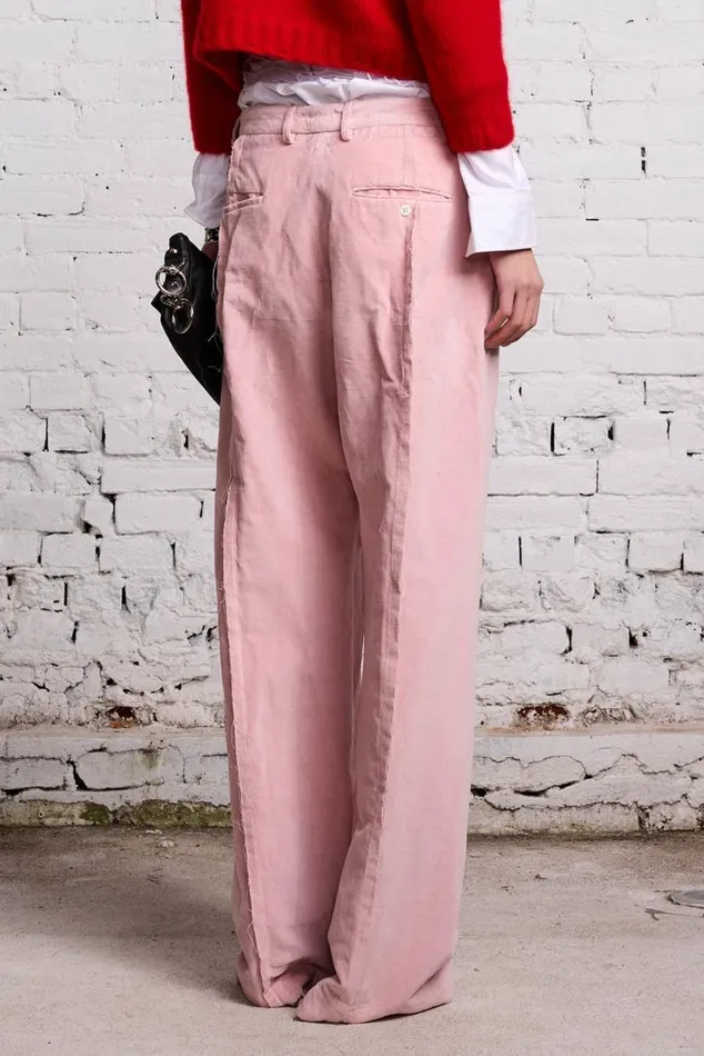 INVERTED TROUSER 8211 PINK VELVET Women R13 Pants and Shorts