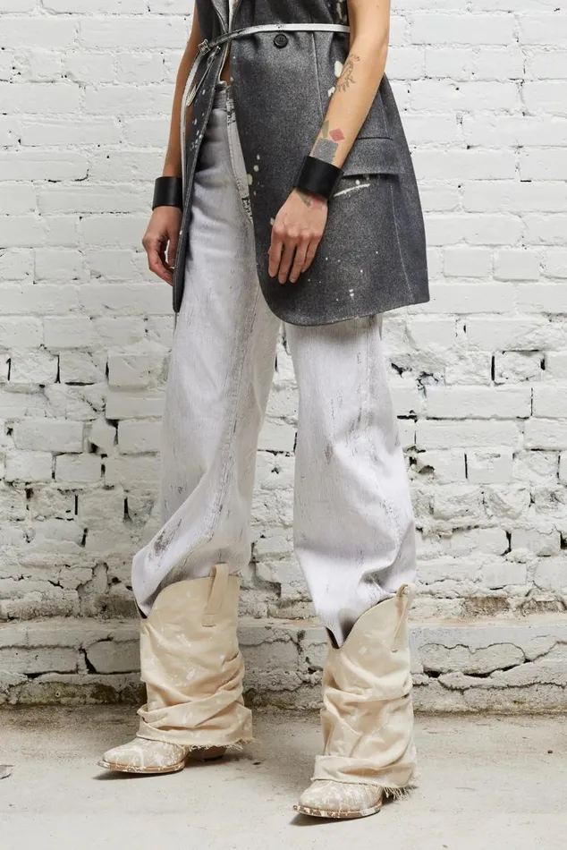 JANE JEAN 8211 CRACKLED GREY Women R13 Denim