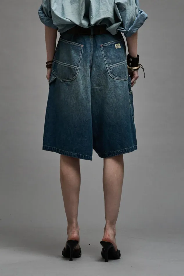 JESSE CARPENTER SHORT 8211 WINDSOR BLUE Women R13 Denim