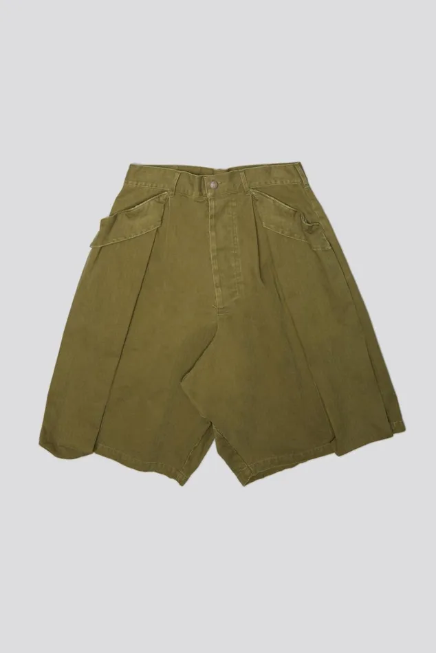 JESSE MULTIPOCKET SHORT 8211 OLIVE HERRINGBONE Women R13 Pants and Shorts