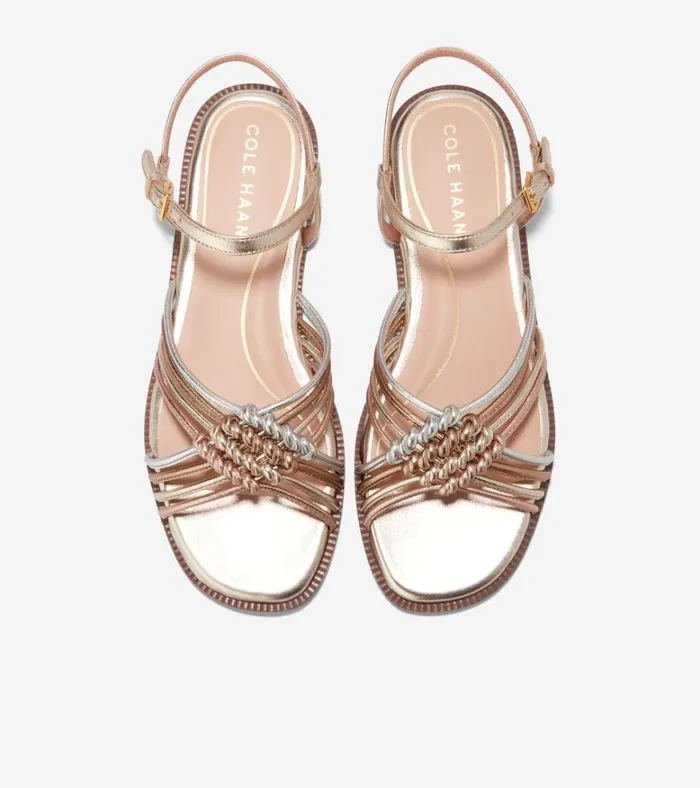 Jitney Knot Sandals Soft Goldsilverrose Gold Women Cole Haan Sandals