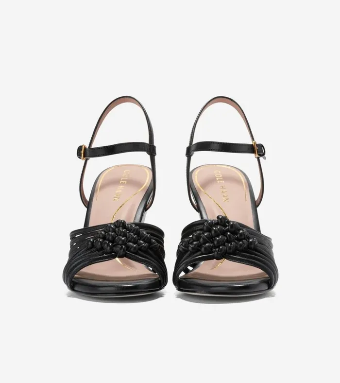 Jitney Knot Wedge Sandals Black Women Cole Haan Heels and Pumps