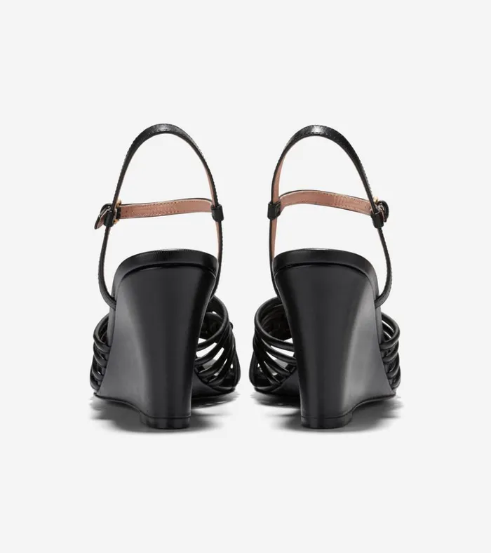Jitney Knot Wedge Sandals Black Women Cole Haan Heels and Pumps