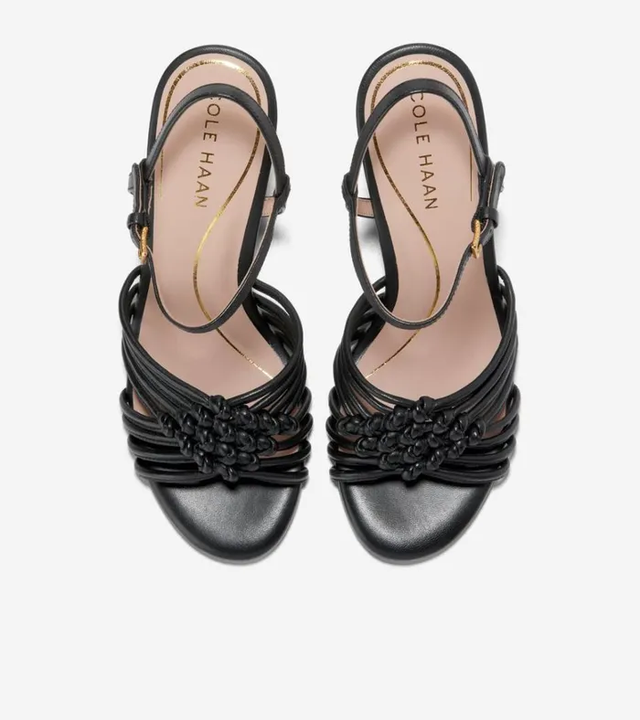 Jitney Knot Wedge Sandals Black Women Cole Haan Heels and Pumps