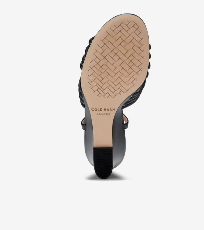 Jitney Knot Wedge Sandals Black Women Cole Haan Heels and Pumps