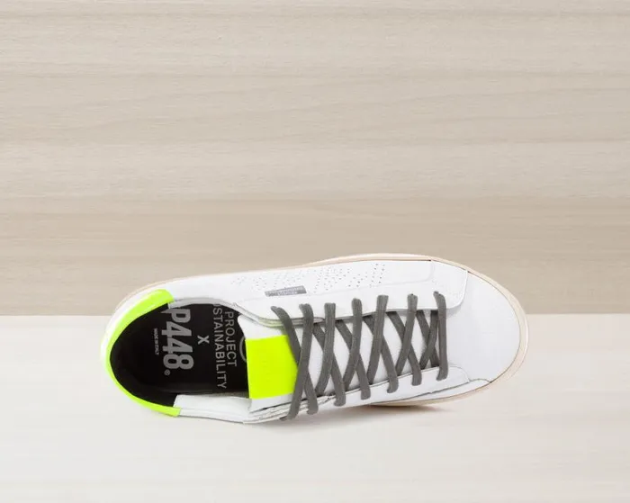John Recycled WhiteYellow WomenMen P448 Low Tops John Recycled WhiteYellow WomenMen P448 Low Tops