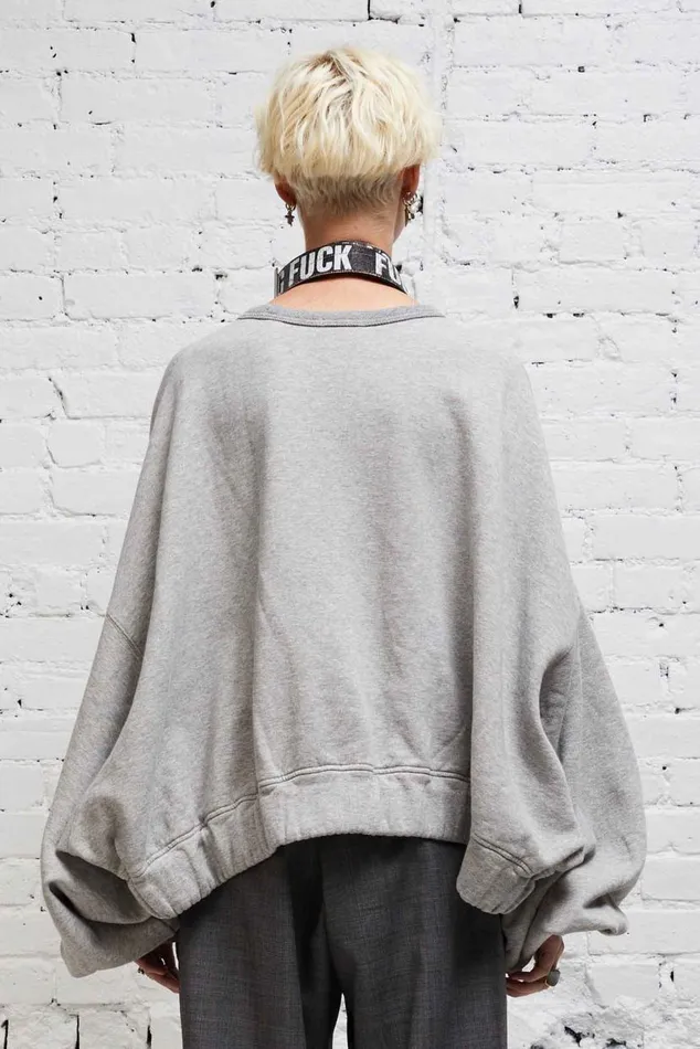 JUMBO CROPPED CREWNECK 8211 HEATHER GREY Women R13 Tops