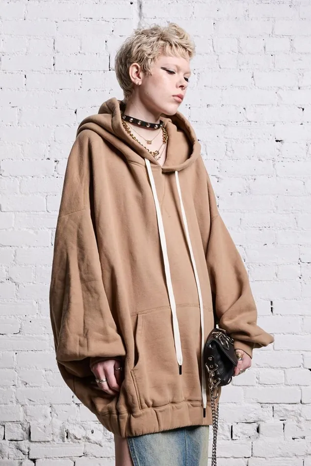 JUMBO PULLOVER HOODIE 8211 KHAKI Women R13 Tops
