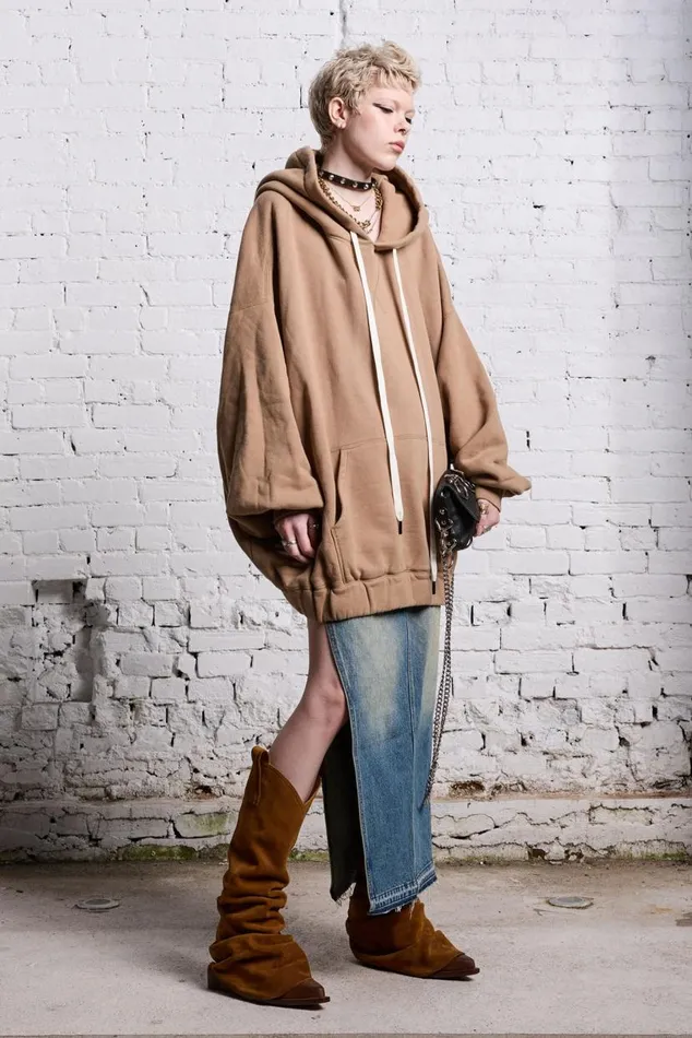 JUMBO PULLOVER HOODIE 8211 KHAKI Women R13 Tops