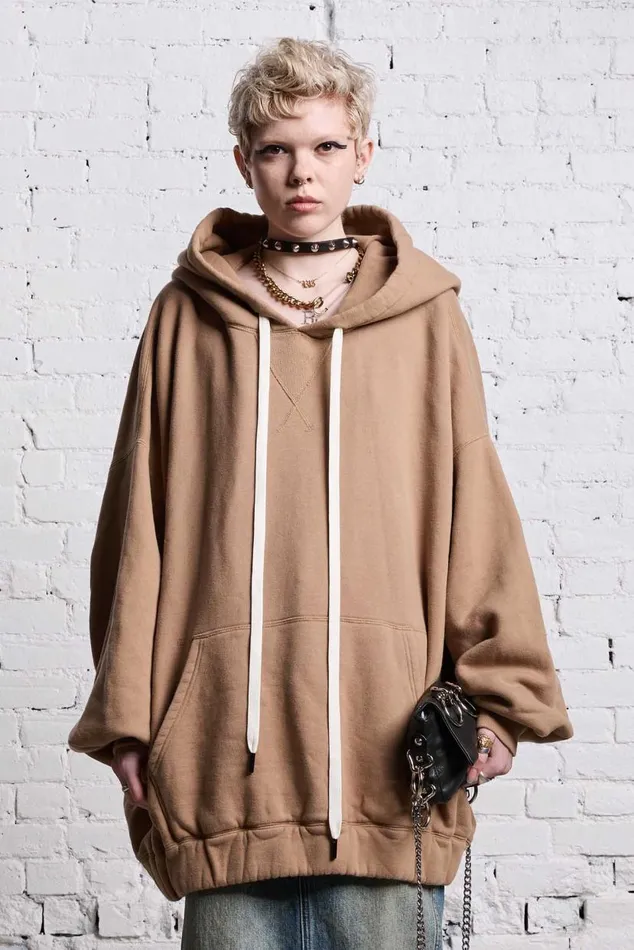 JUMBO PULLOVER HOODIE 8211 KHAKI Women R13 Tops