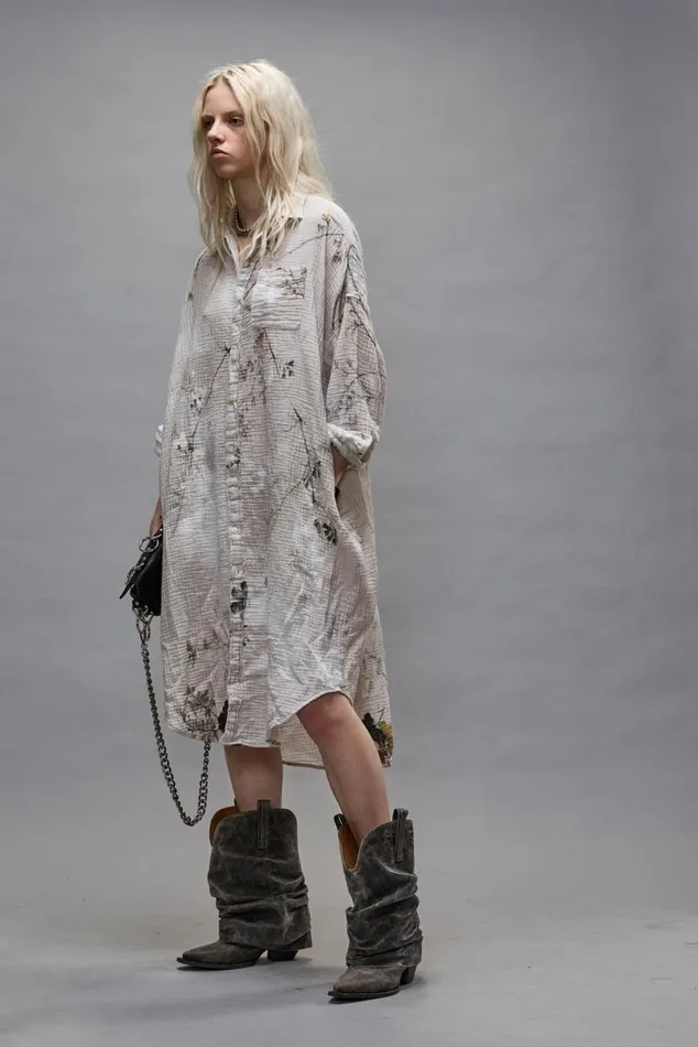 JUMBO SHIRTDRESS 8211 BLEACHED CREAM FLORAL Women R13 Dresses and Skirts