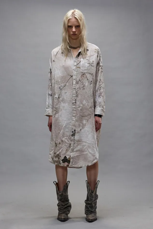 JUMBO SHIRTDRESS 8211 BLEACHED CREAM FLORAL Women R13 Dresses and Skirts