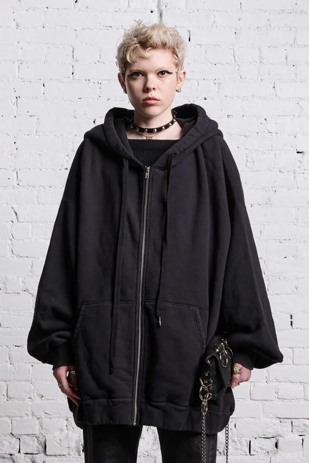 JUMBO ZIP HOODIE 8211 BLACK Women R13 Tops