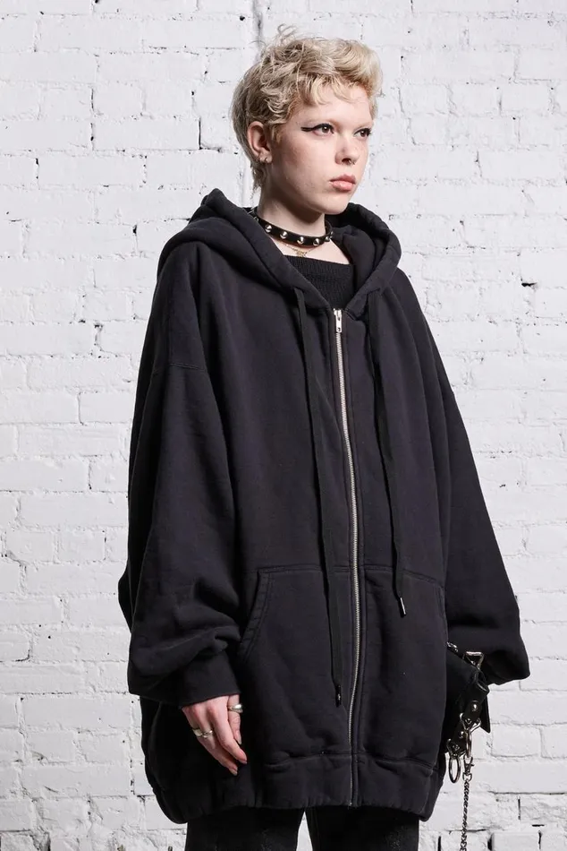 JUMBO ZIP HOODIE 8211 BLACK Women R13 Tops