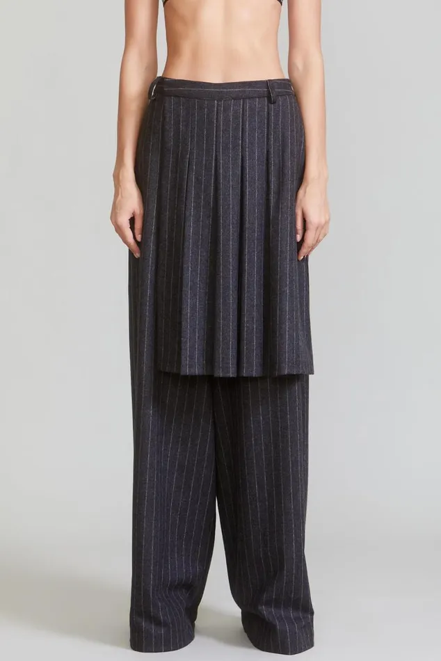 KILTED TROUSER 8211 GREY PINSTRIPE Women R13 Pants and Shorts
