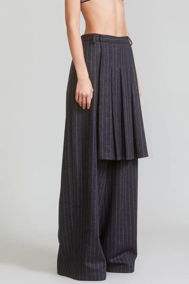 KILTED TROUSER 8211 GREY PINSTRIPE Women R13 Pants and Shorts