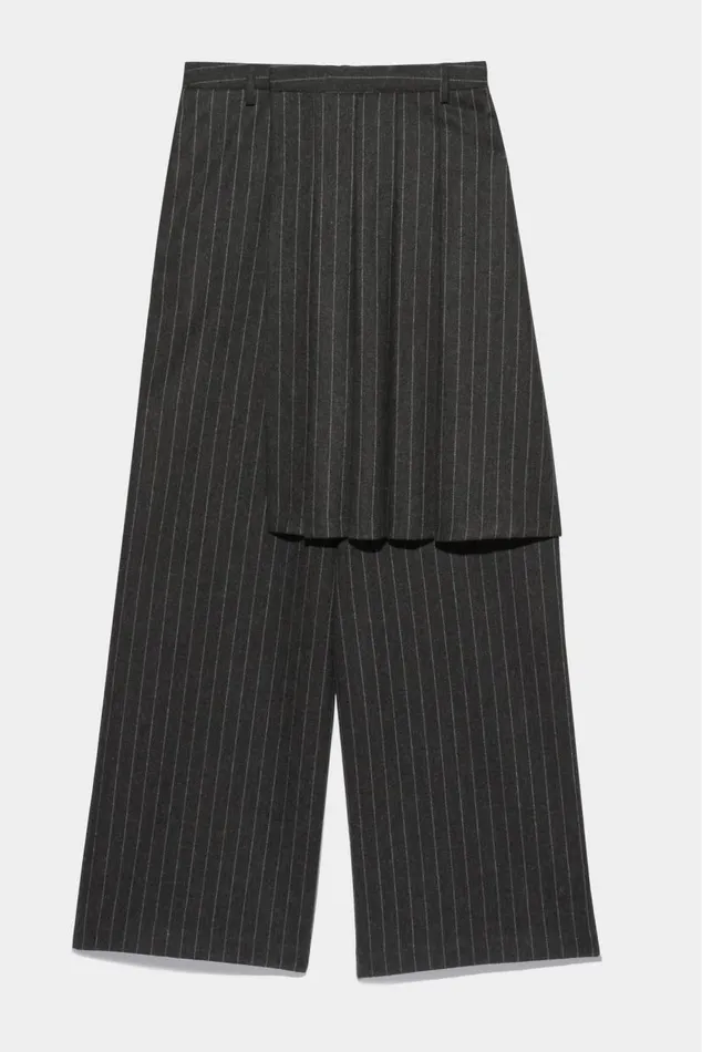 KILTED TROUSER 8211 GREY PINSTRIPE Women R13 Pants and Shorts