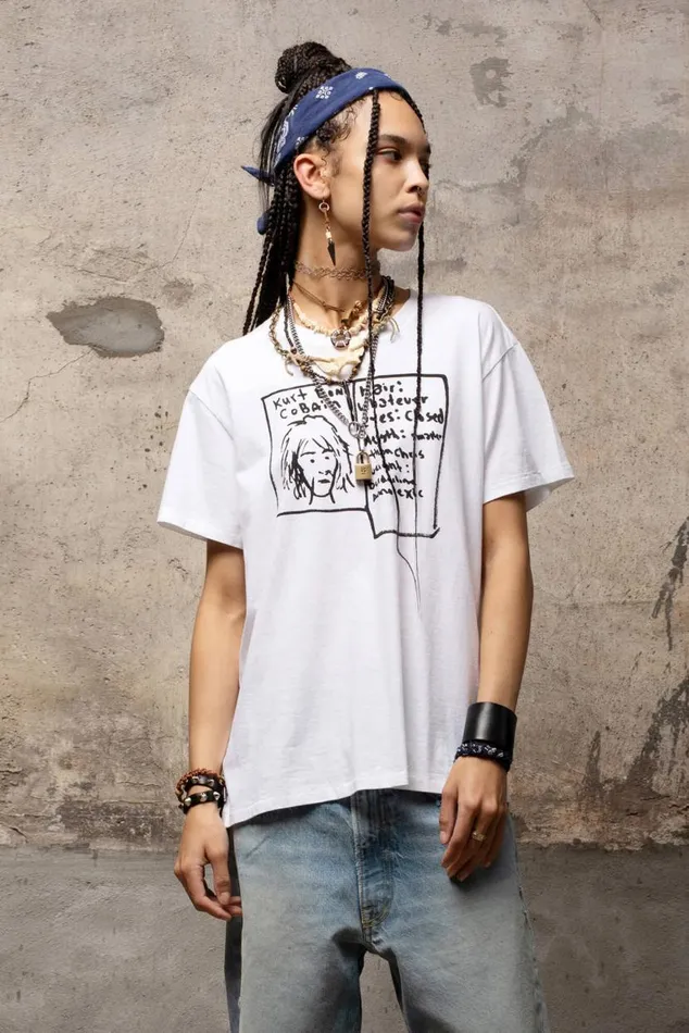 KURT DOODLE BOY T 8211 WHITE Women R13 TShirts