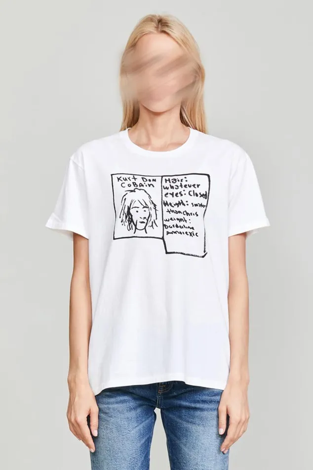 KURT DOODLE BOY T 8211 WHITE Women R13 TShirts