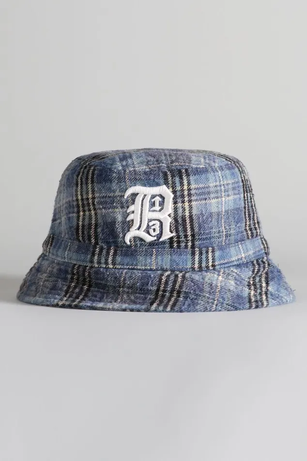 LAYERED BUCKET HAT 8211 BLUE PLAID Women R13 Accessories
