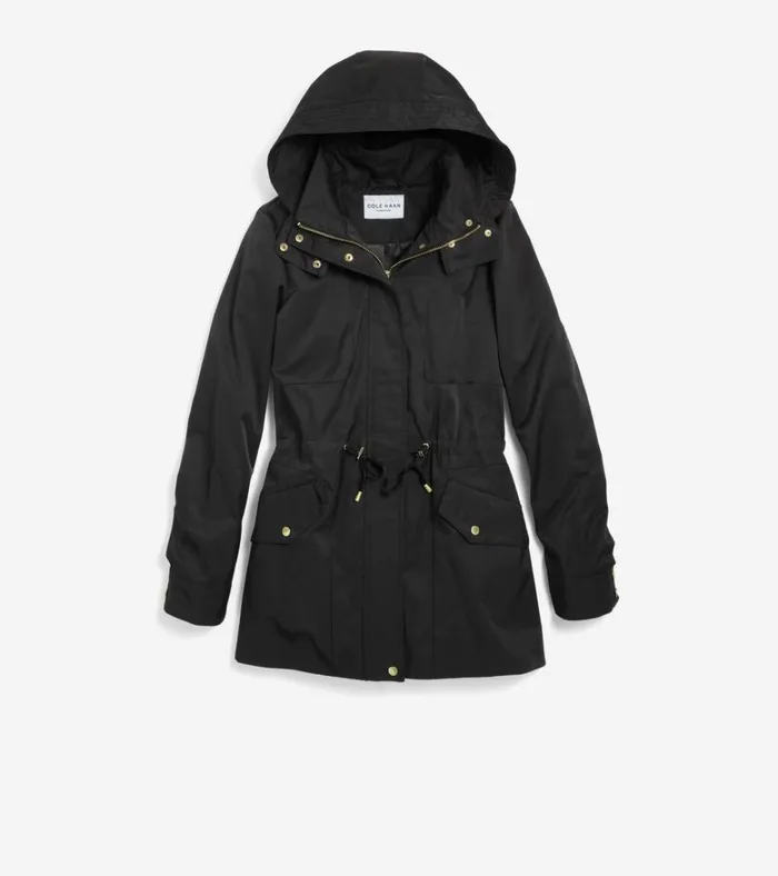Lightweight Travel Jacket Black Women Cole Haan Rain Jackets