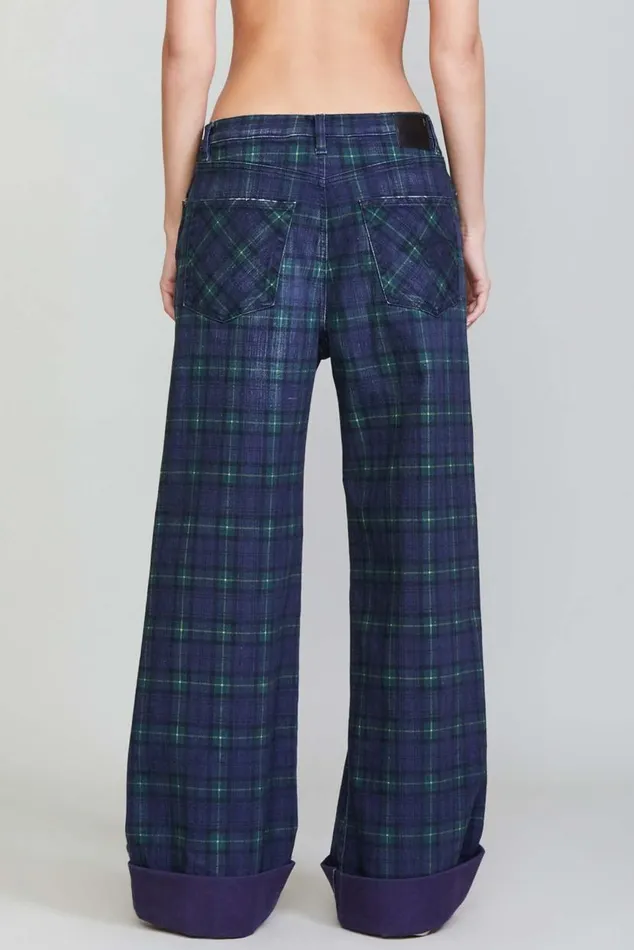 LISA BAGGY JEAN 8211 PRINTED TARTAN Women R13 Denim LISA BAGGY JEAN 8211 PRINTED TARTAN Women R13 Denim