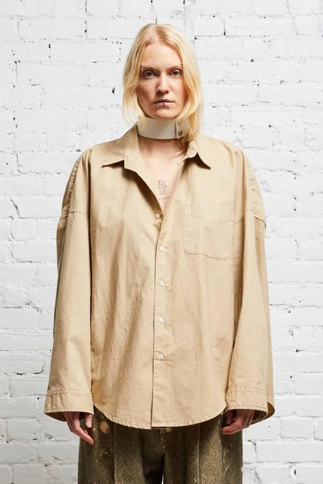 LONG SLEEVE BUTTONUP 8211 KHAKI Women R13 Tops