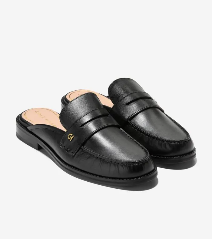 Lux Pinch Penny Loafer Mules Black Women Cole Haan Flats and SlipOns