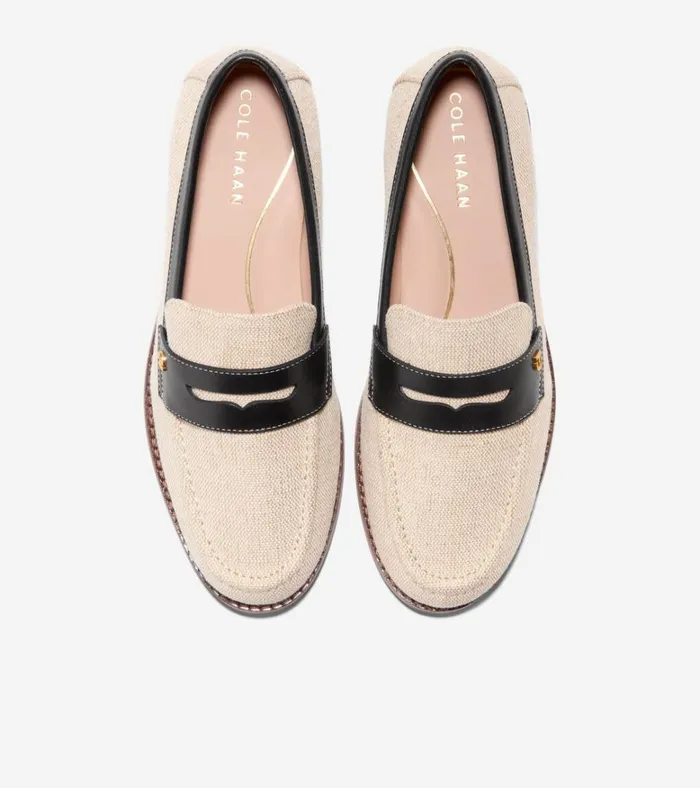 Lux Pinch Penny Loafers Naturalblack Women Cole Haan Loafers and Drivers