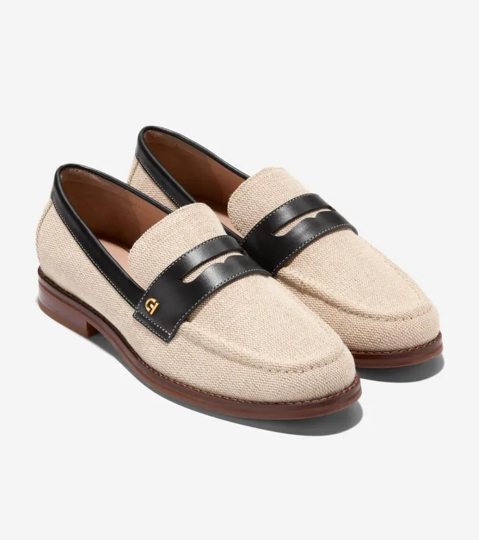 Lux Pinch Penny Loafers Naturalblack Women Cole Haan Loafers and Drivers