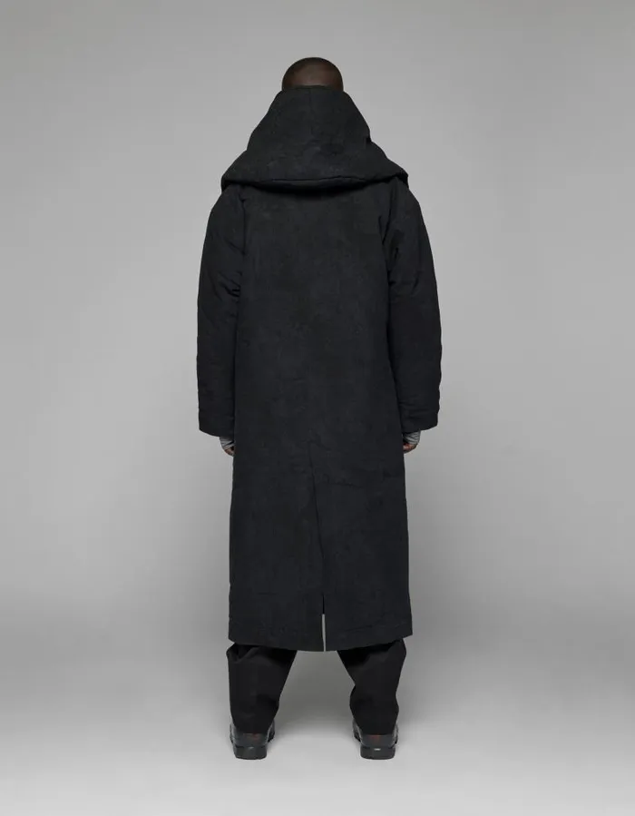 Men Coats And Jackets Han Kjbenhavn Padded Hood Jacquard Coat 8211 Black
