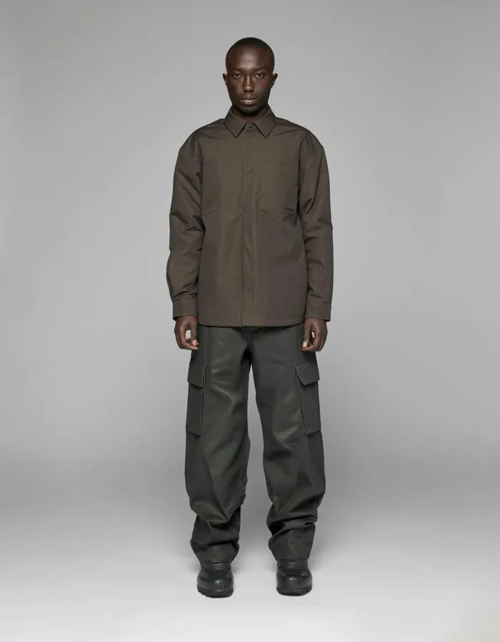 Men Shirts Han Kjbenhavn Pleated Oversized LS Shirt 8211 Dark Grey