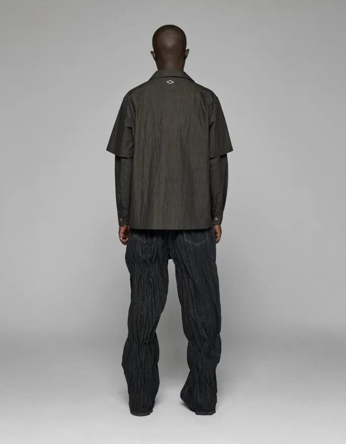 Men Shirts Han Kjbenhavn TwoLayered LS Shirt 8211 Dark Grey