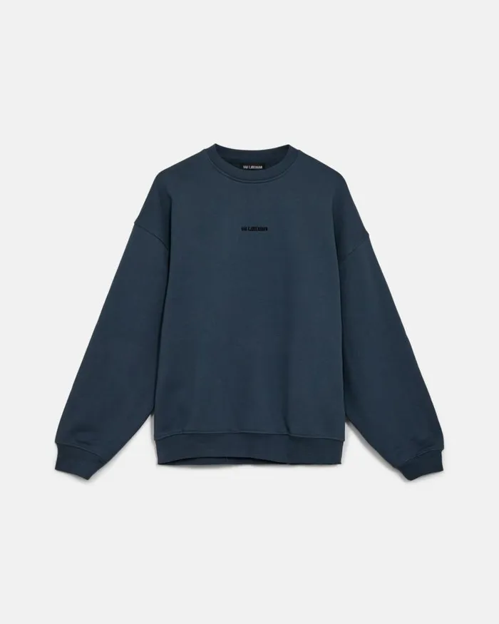 Men Sweatshirts Han Kjbenhavn Daily Oversized Crew Neck 8211 Blue