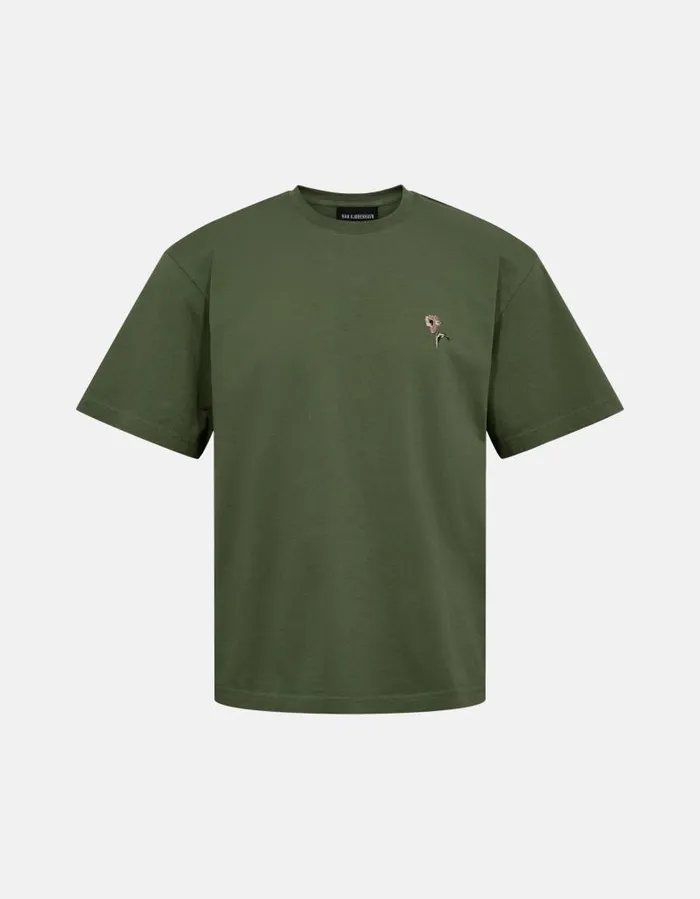 Men Tshirt Han Kjbenhavn Roots Embroidery Tshirt 8211 Green